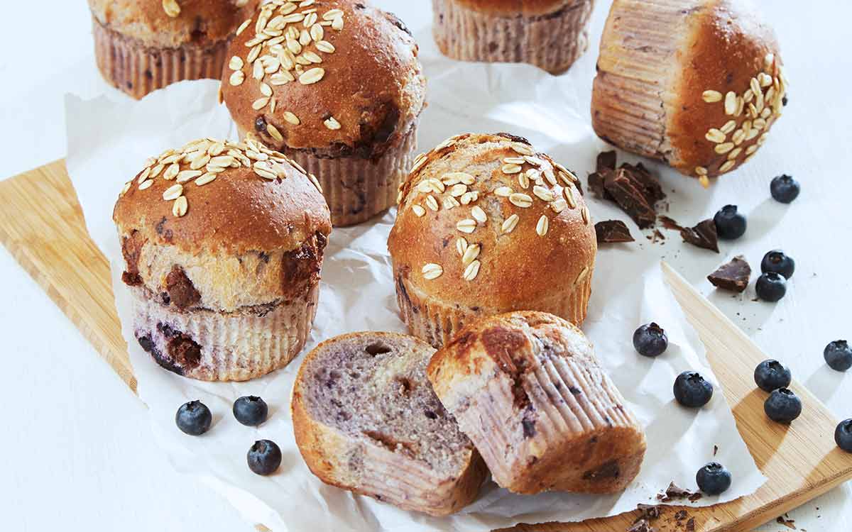 Blåbærmuffins med sjokolade