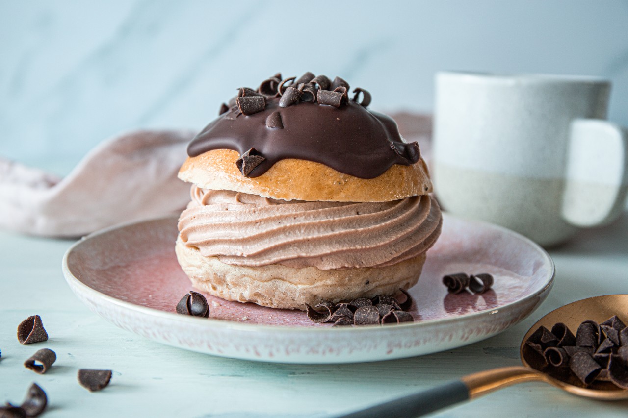 Fastelavnsboller med sjokoladekrem