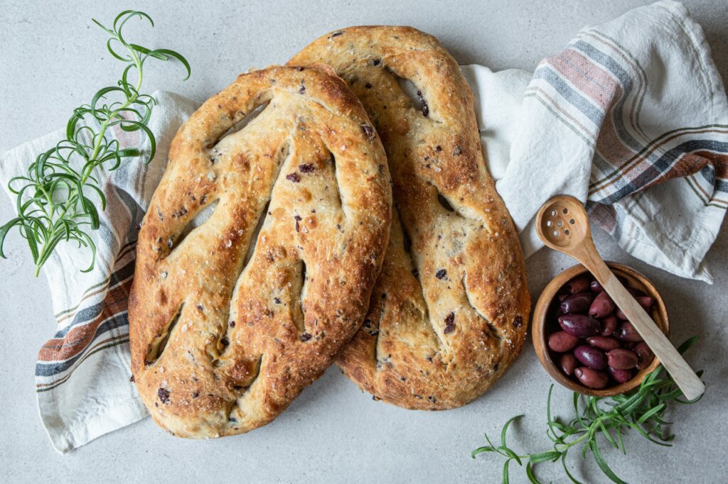 Eltefri fougasse med oliven