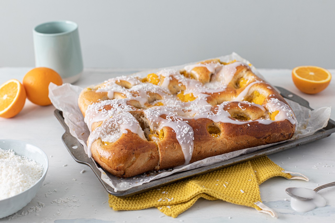 Bollefocaccia med appelsinkrem